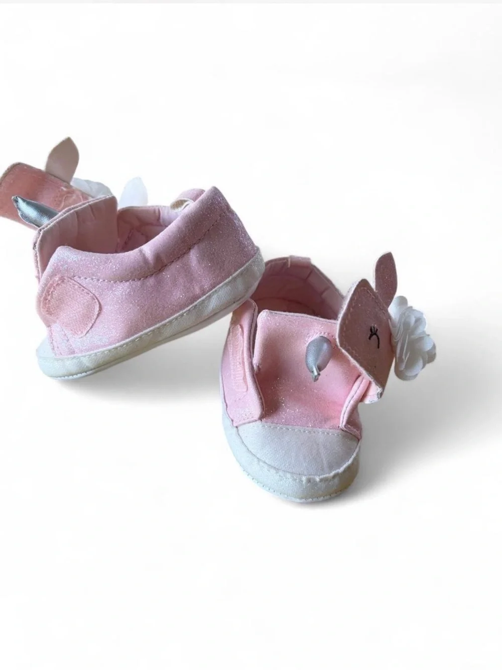 Carter’s Pink Glitter Unicorn Baby Shoes 3–6M 🦄✨